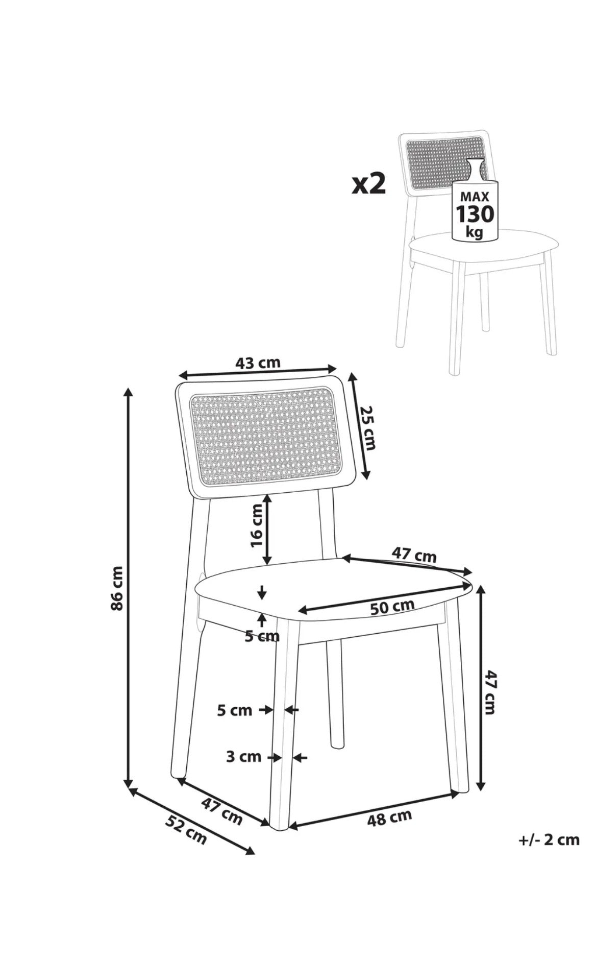 2 Set dining cane chairs