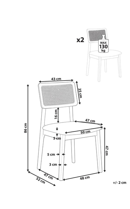2 Set dining cane chairs