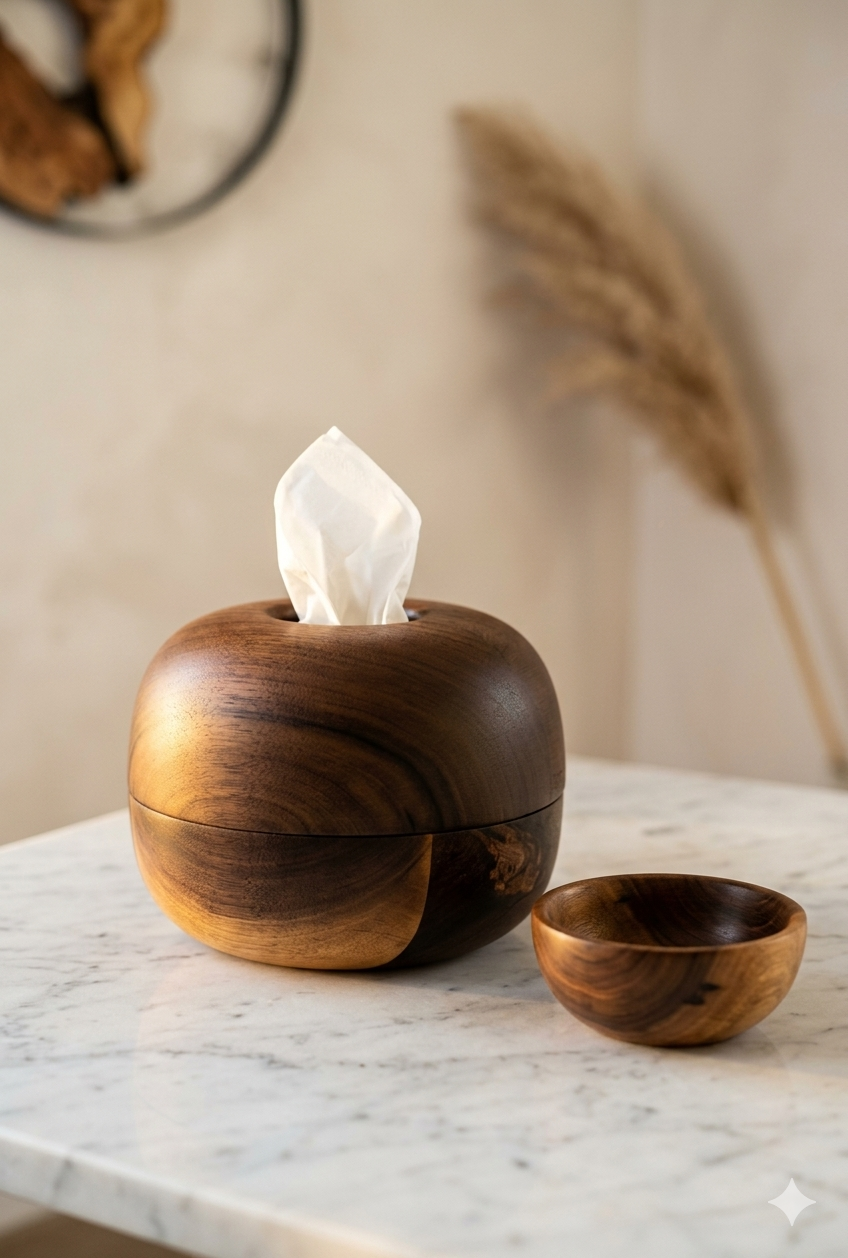 Handcrafted Shisham Wood Tissue Box Holder