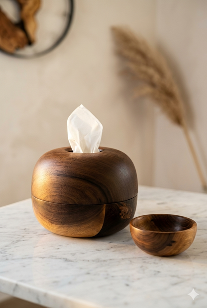 Handcrafted Shisham Wood Tissue Box Holder