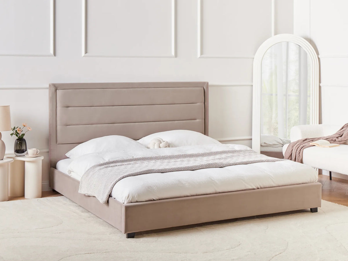 Waterbed Velvet ROUEN 180 x 200 cm (EU Super King) Taupe