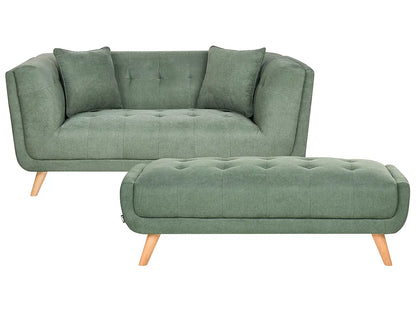 Sofa 2 Seater HABO with Ottoman Fabric Green