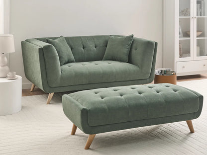 Sofa 2 Seater HABO with Ottoman Fabric Green
