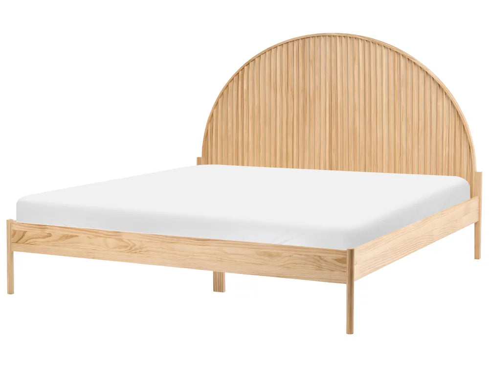 Bed Pine Wood MASCORTEL 180 x 200 cm (EU Super King) Light Brown
