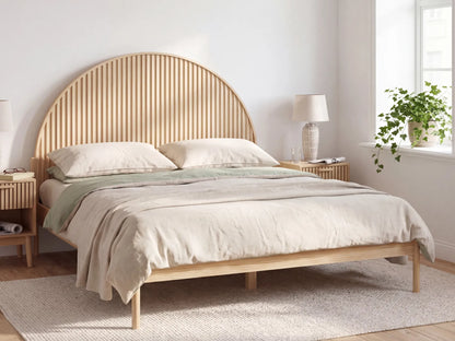 Bed Pine Wood MASCORTEL 180 x 200 cm (EU Super King) Light Brown