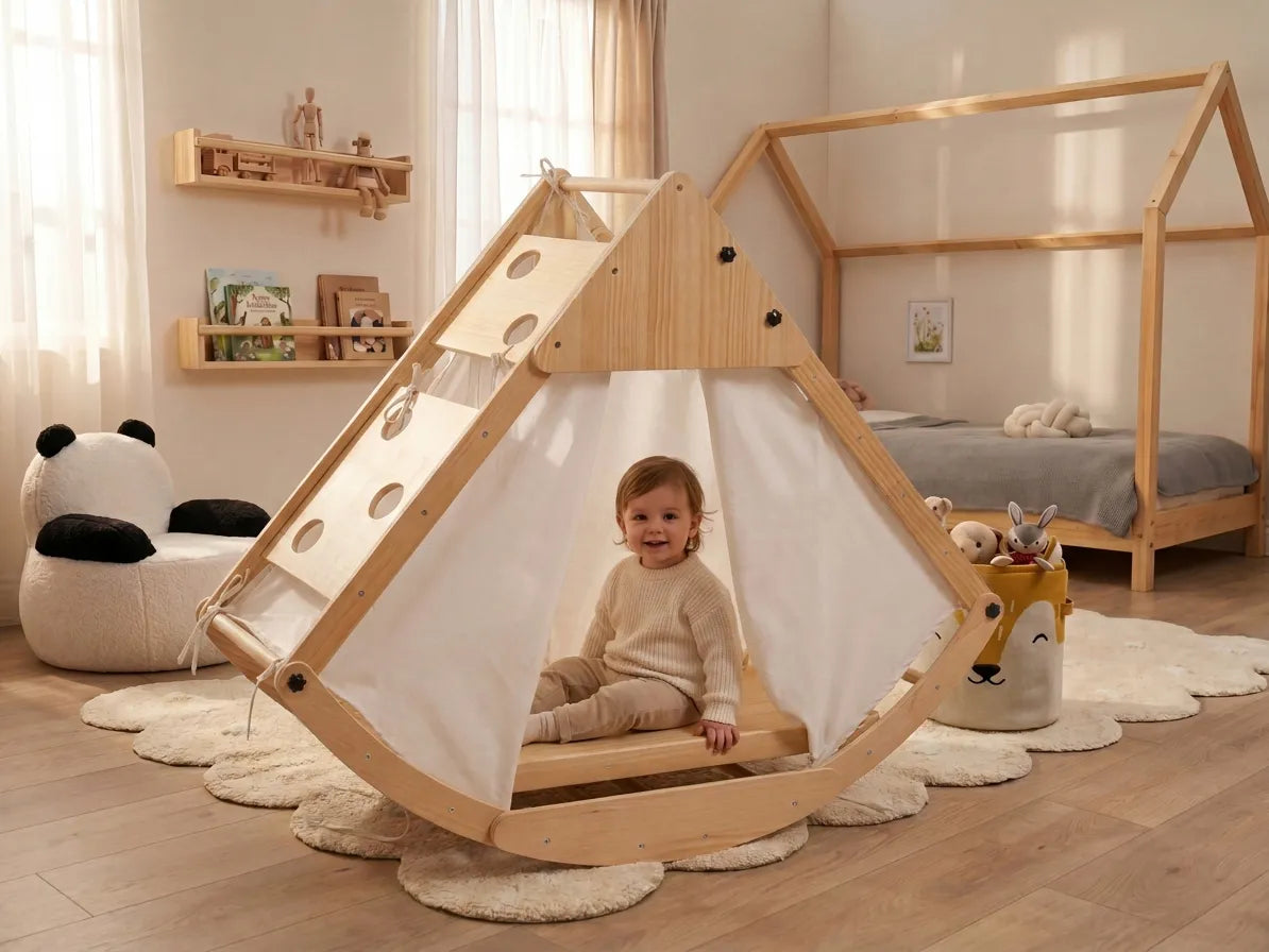 Multifunctional Climbing Arch CALALA Pine Wood Light Brown