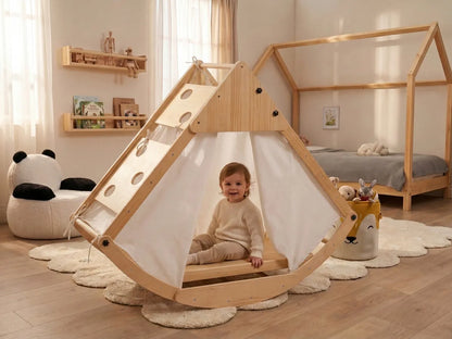 Multifunctional Climbing Arch CALALA Pine Wood Light Brown
