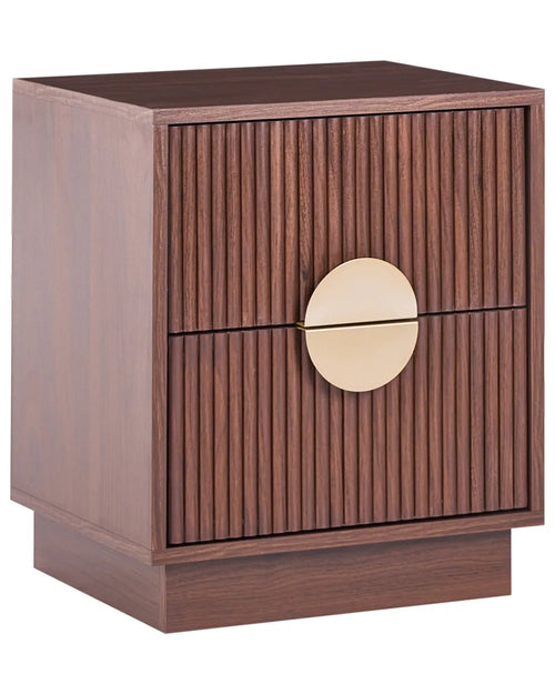 2 Drawer Bedside Table NUMURKAH Dark Brown