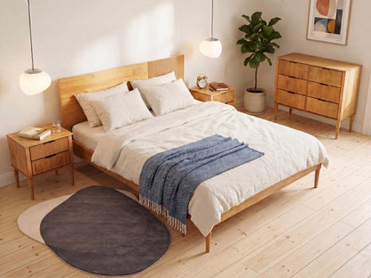 Bedroom Set Pine Wood FLAVIGNAC 180 x 200 cm (EU Super King) Light Brown