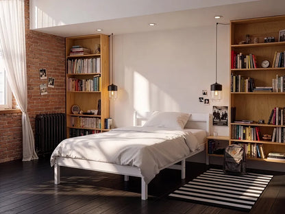 Bed Pine Wood MADONE 90 x 200 cm (EU Single) White