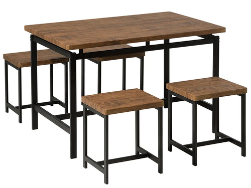 Dining Set ARLINGTON Dark Brown 4 Seater