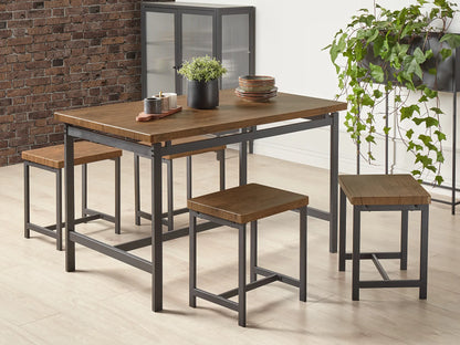 Dining Set ARLINGTON Dark Brown 4 Seater