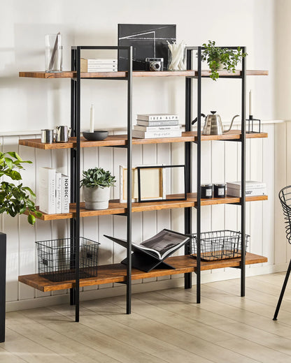 4 Tier Shelving Unit COMPTON 165 cm Dark Brown