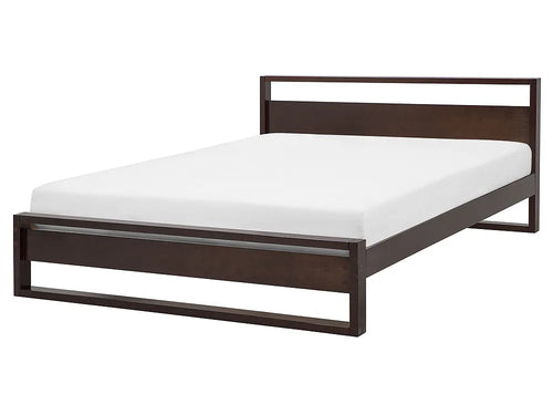 Bed Pine Wood GIULIA 160 x 200 cm (EU King Size) Dark Brown