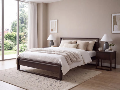 Bed Pine Wood GIULIA 160 x 200 cm (EU King Size) Dark Brown