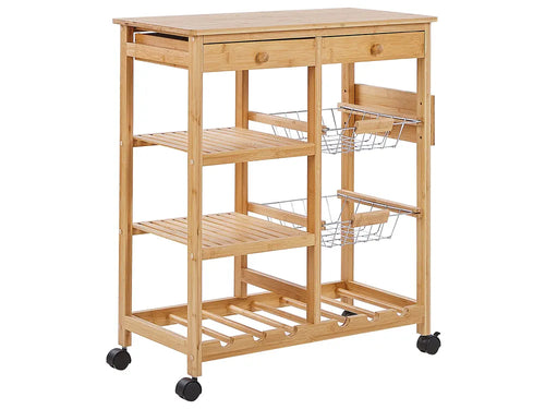 Kitchen Trolley MORINO Bamboo Light Brown