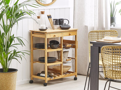 Kitchen Trolley MORINO Bamboo Light Brown