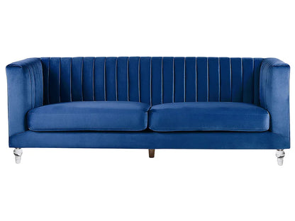 Sofa 3 Seater ARVIKA Velvet Navy Blue