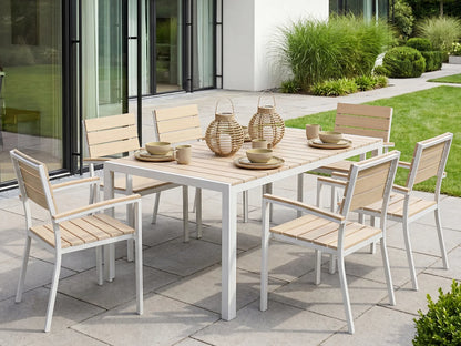 Outdoor Dining Table for 6 COMO 150 cm 90 cm Beige