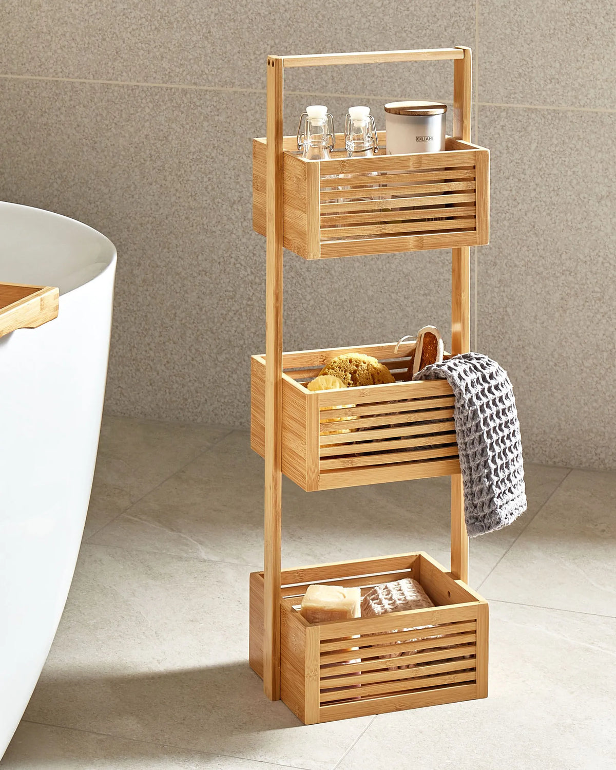 Shelving Unit WAVERLY Bamboo Light Brown