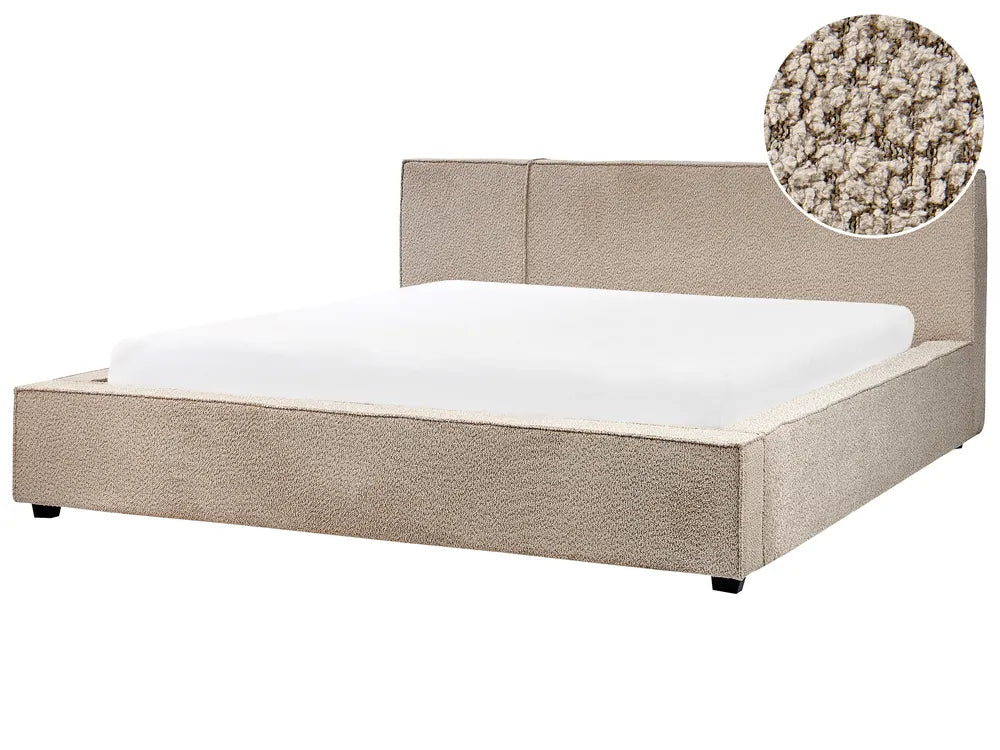 Bed Boucle MIRANDE 180 x 200 cm (EU Super King) Taupe