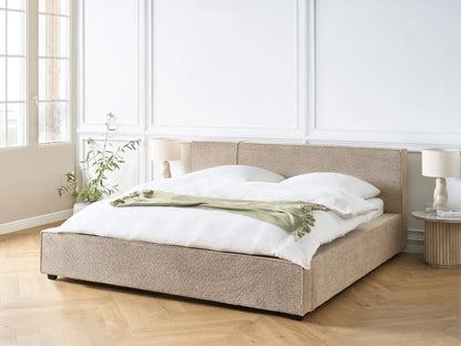 Bed Boucle MIRANDE 180 x 200 cm (EU Super King) Taupe