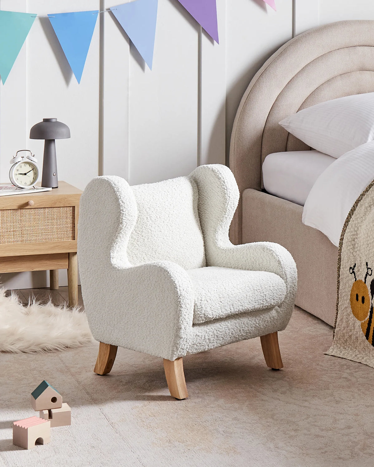 Kids Armchair FARUM Boucle Off-White