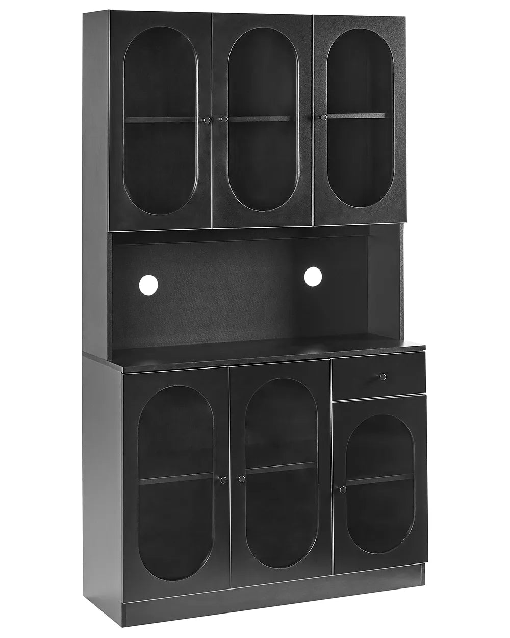 Glass Display Cabinet LANGFORD 100 cm Black
