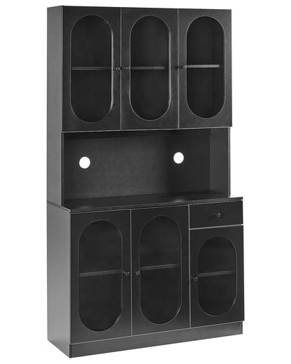 Glass Display Cabinet LANGFORD 100 cm Black