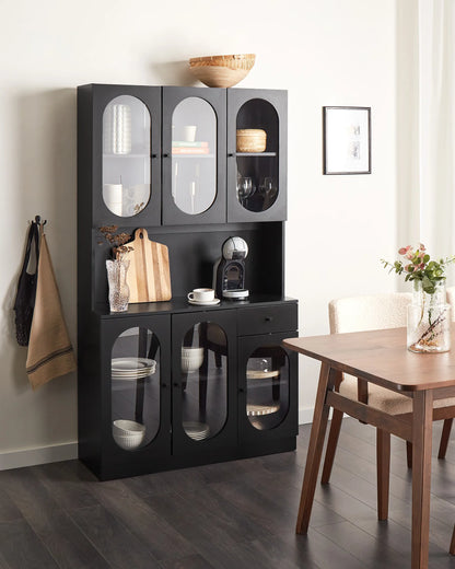 Glass Display Cabinet LANGFORD 100 cm Black