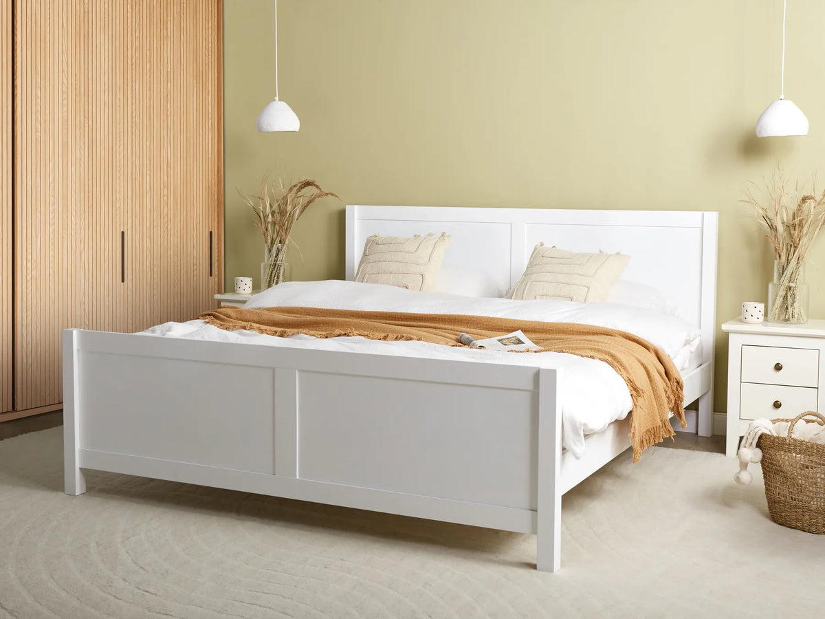 Bed Wood CHAMPAGNAT 180 x 200 cm (EU Super King) White