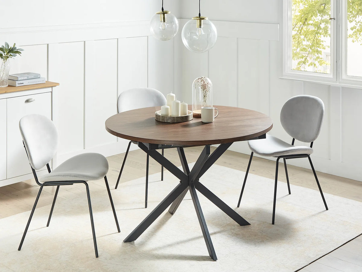 Extending Dining Table FRIONA Dark Brown 110/140 cm 110 cm