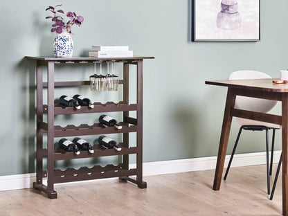 Wine Rack ROWLEY Dark Brown