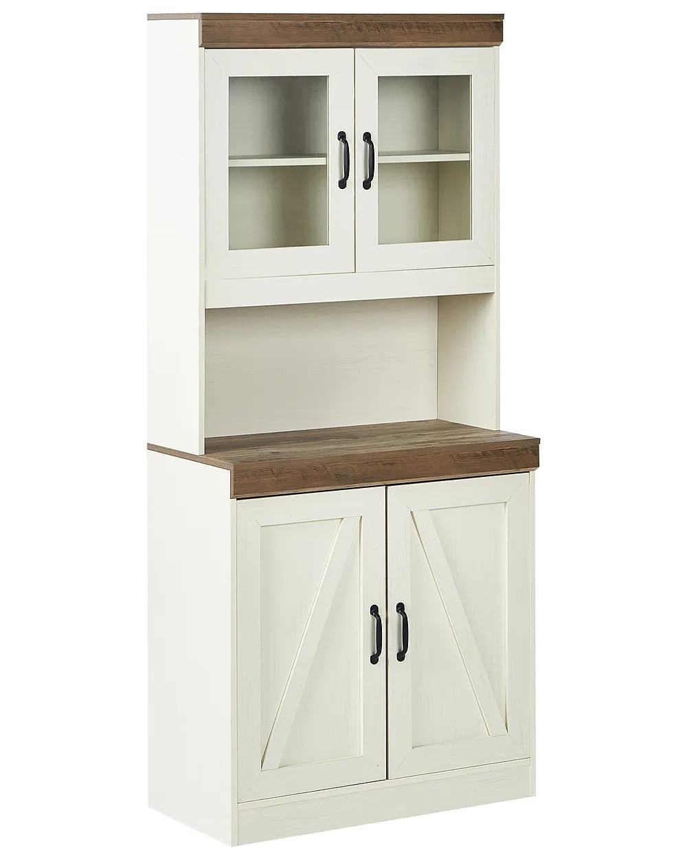 Glass Display Cabinet KALBARRI 80 cm Brown/ White