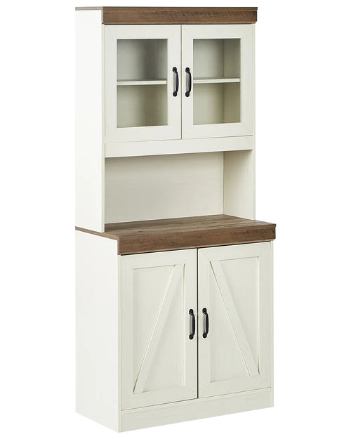 Glass Display Cabinet KALBARRI 80 cm Brown/ White