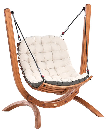 Patio Swing ALLISTE Larch Wood Brown