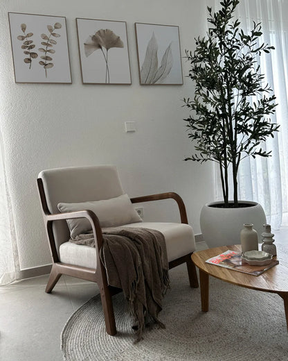 Armchair SKOVDE Fabric Light Beige
